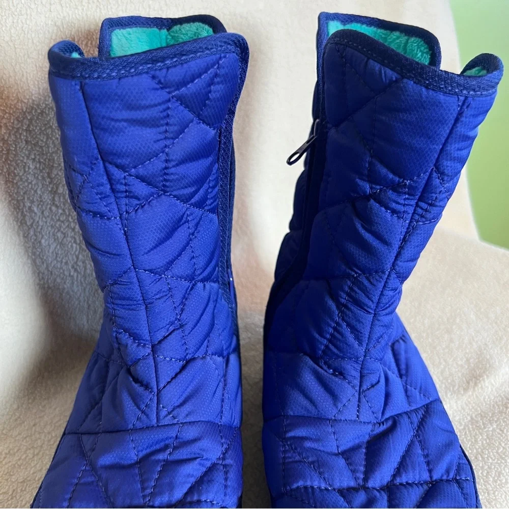 Columbia Blue Quilted Winter Boots kids Girls Size 3 Minx Slip Iii